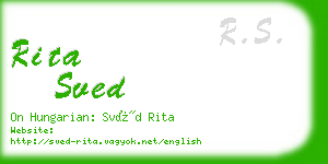 rita sved business card